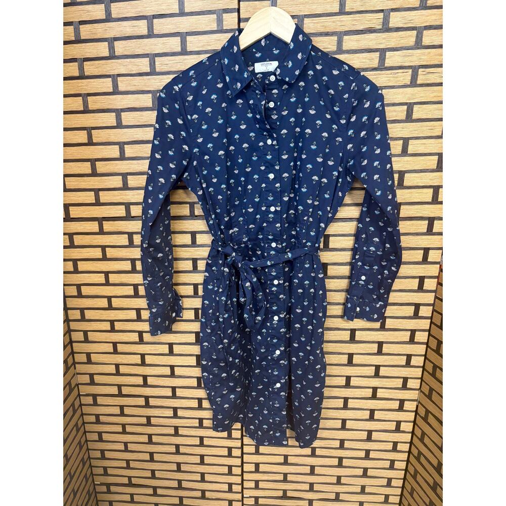 UNTUCKit Blue Floral Button Down Shirt Dress Size‎ 2